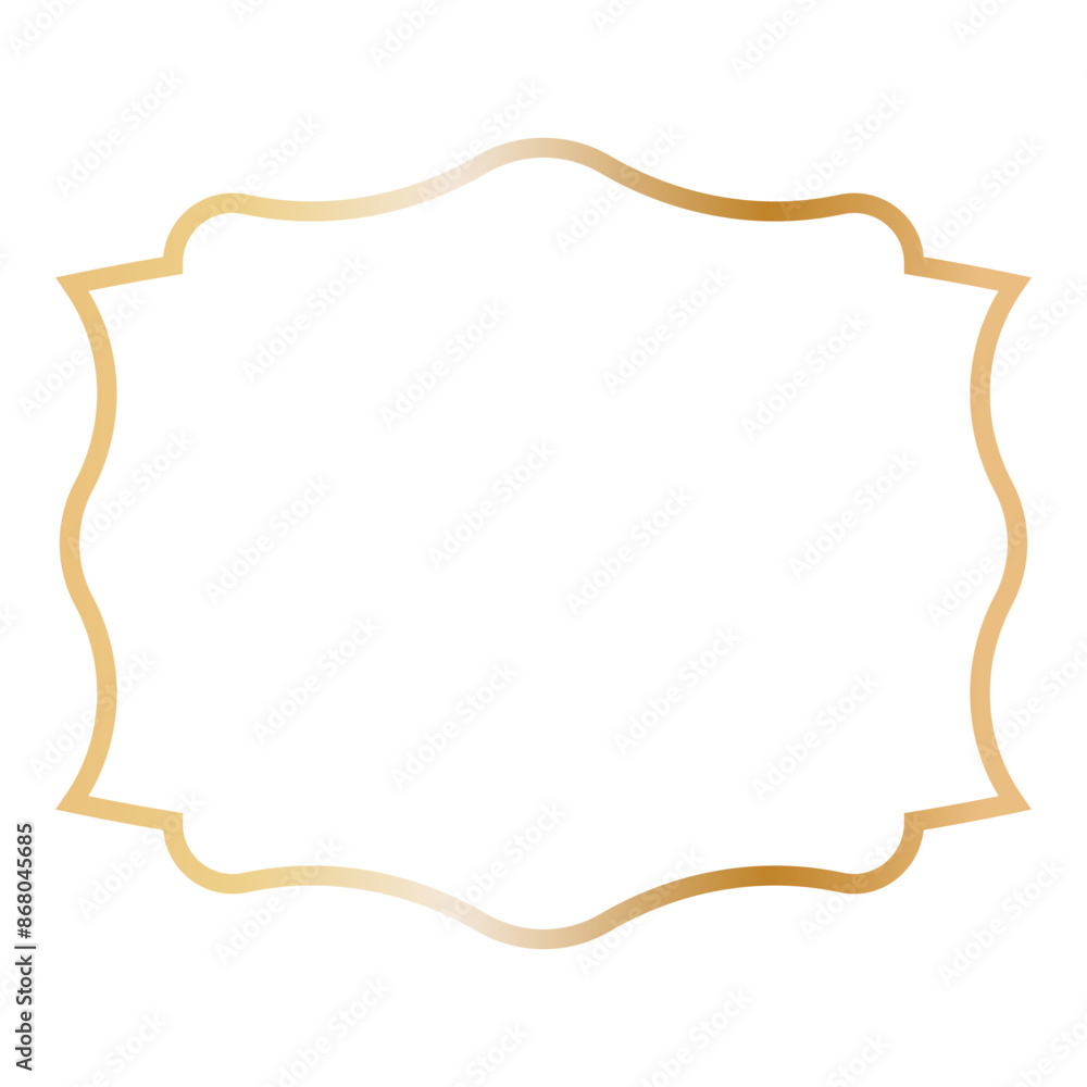 Golden Islamic Frame Luxury Illustration. Isolated on White Background. Golden Islamic Frame Luxury Illustration. Isolated on White Background.
