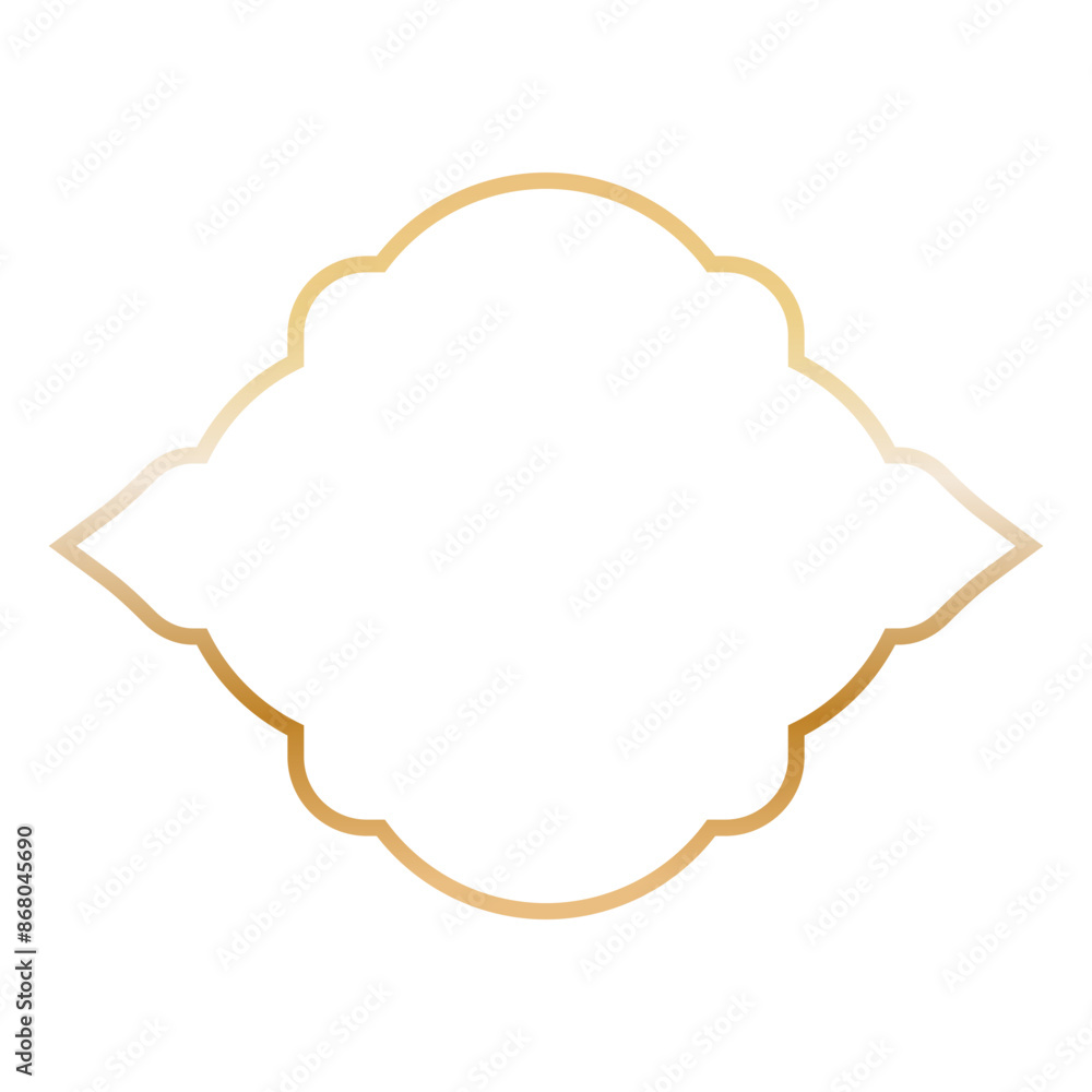Golden Islamic Frame Luxury Illustration. Isolated on White Background. Golden Islamic Frame Luxury Illustration. Isolated on White Background.