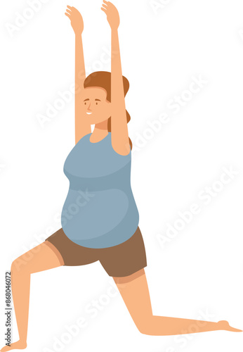 Pregnant woman practicing yoga, enjoying healthy lifestyle and preparing for childbirth