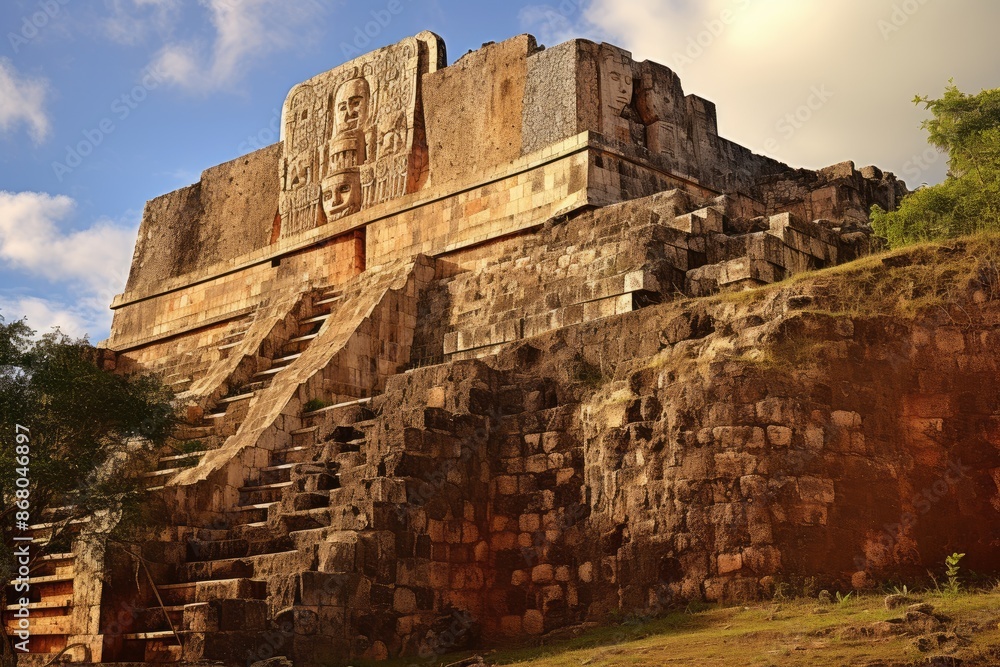 The Uxmal ruins, where stone sculptures whisper ancient secrets. The Uxmal ruins, where stone sculptures whisper ancient secrets.