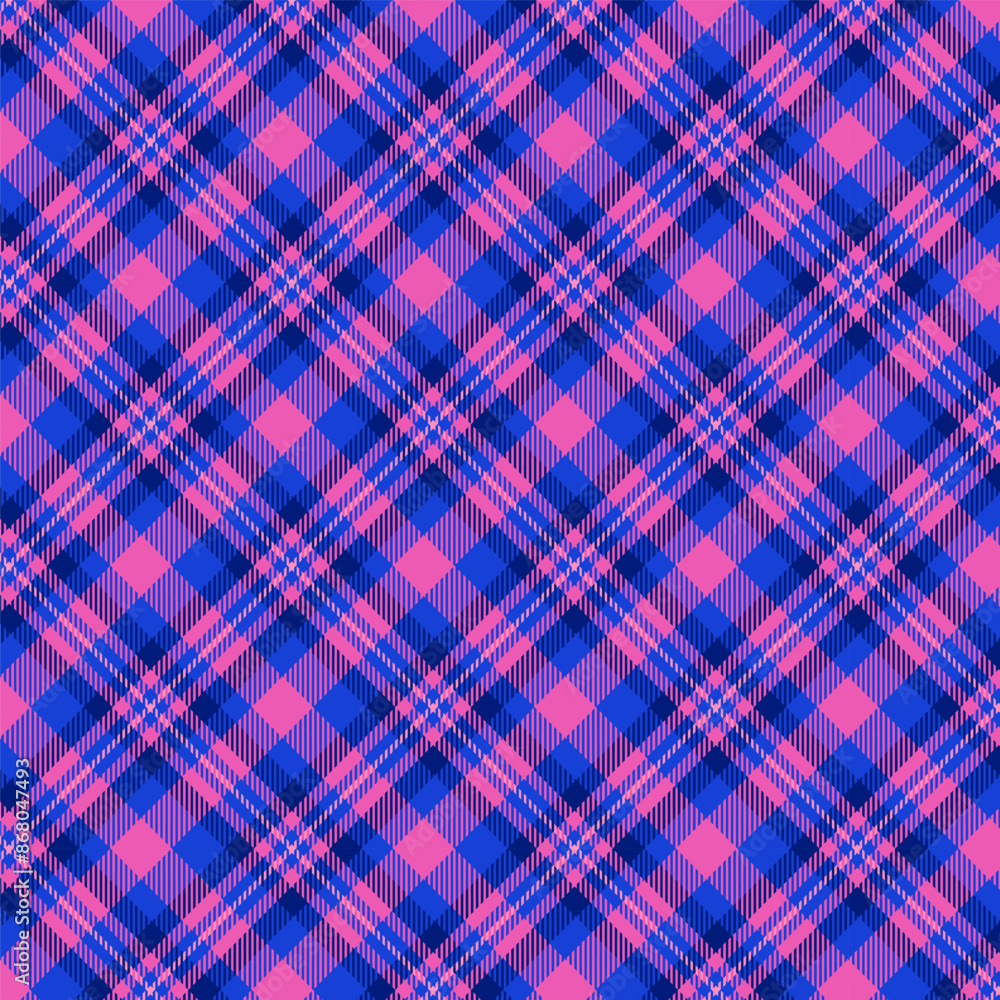 Plaid pattern with twill weave.Tartan check seamless pattern in blue and pink.Vector illustration geometric background for fabric and paper. Plaid pattern with twill weave.Tartan check seamless pattern in blue and pink.Vector illustration geometric background for fabric and paper.