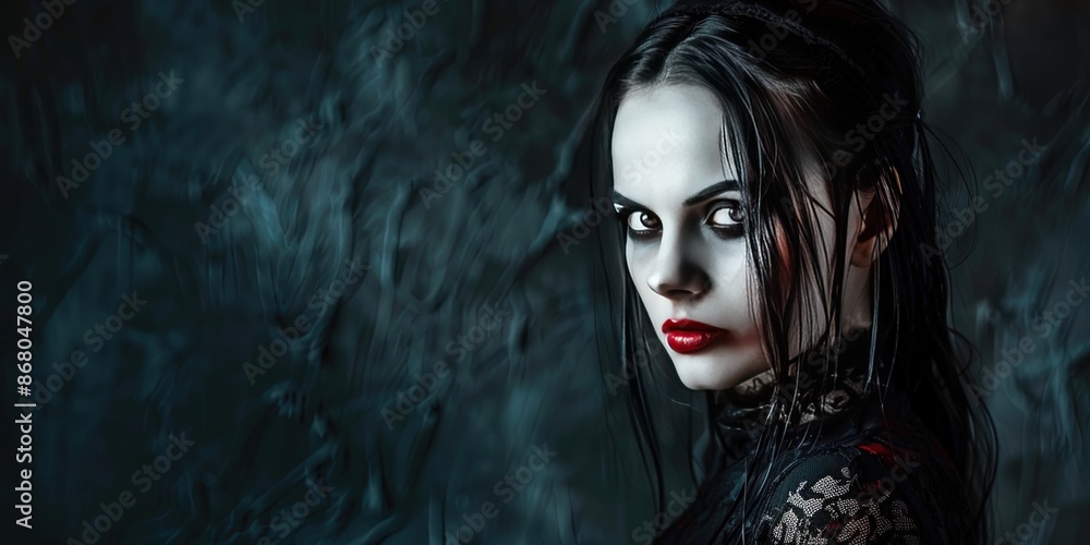 Beautiful young woman dressed in goth clothing Beautiful young woman dressed in goth clothing