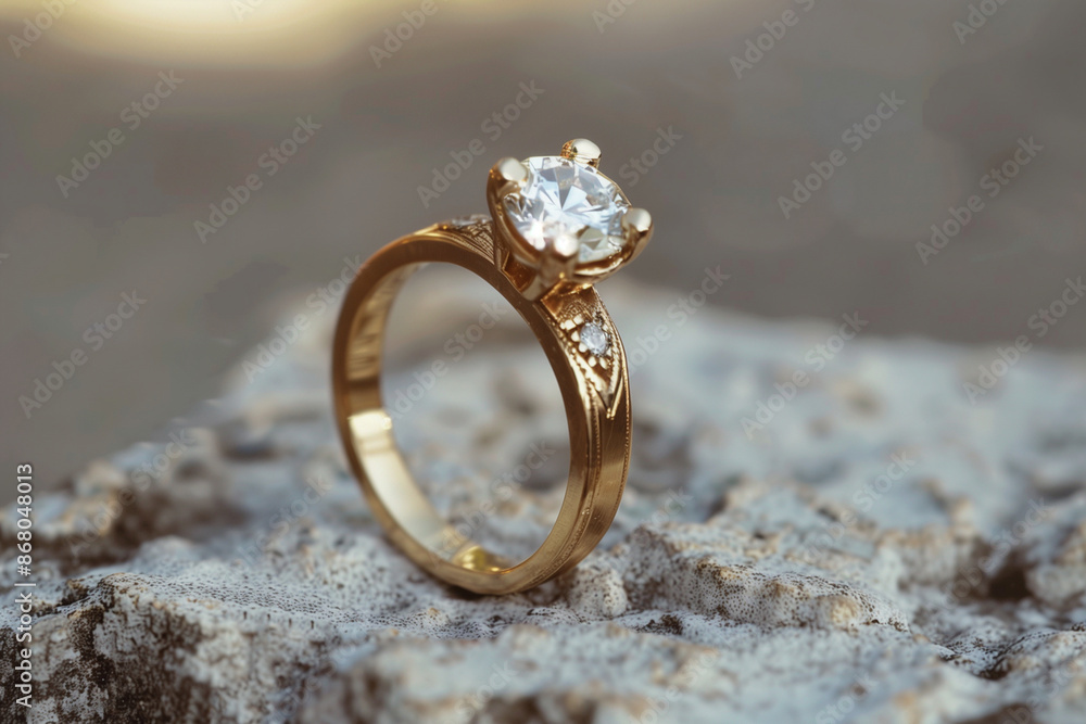gold and diamond ring with a large diamond in the center gold and diamond ring with a large diamond in the center