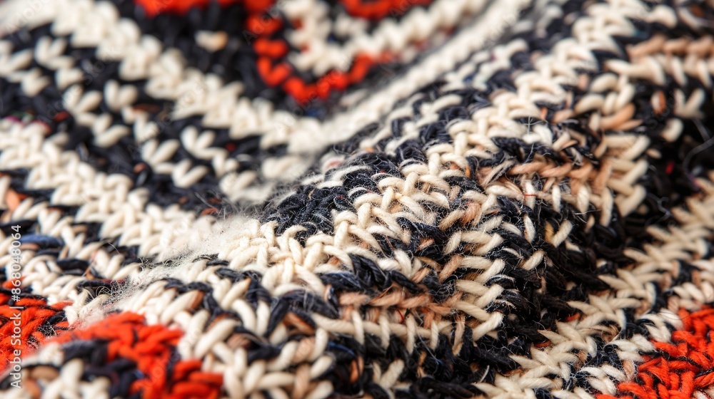 Cozy Close-Up of Intricate Scandinavian Knitwear with Geometric Patterns Cozy Close-Up of Intricate Scandinavian Knitwear with Geometric Patterns