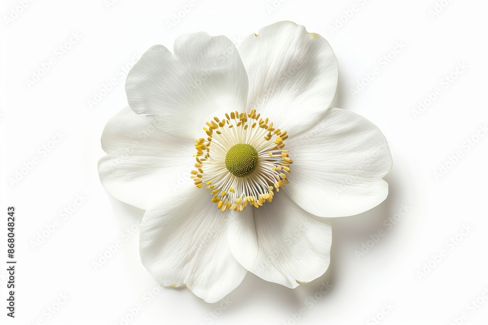 Obraz premium White Anemone Isolated on White Background