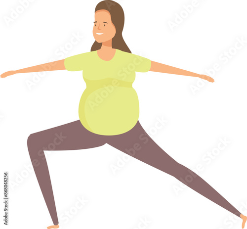 Smiling pregnant woman practicing yoga, keeping fit and preparing for childbirth with physical exercises