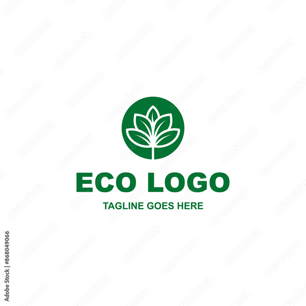 Modern green eco logo isolated on white background Modern green eco logo isolated on white background