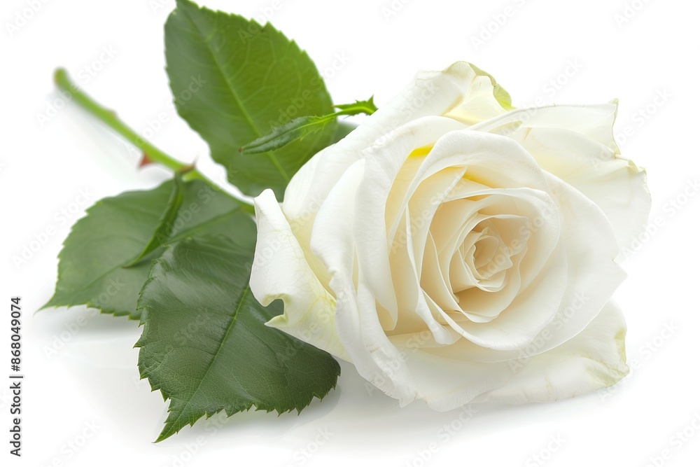 Fototapeta premium White Rose Isolated on White Background
