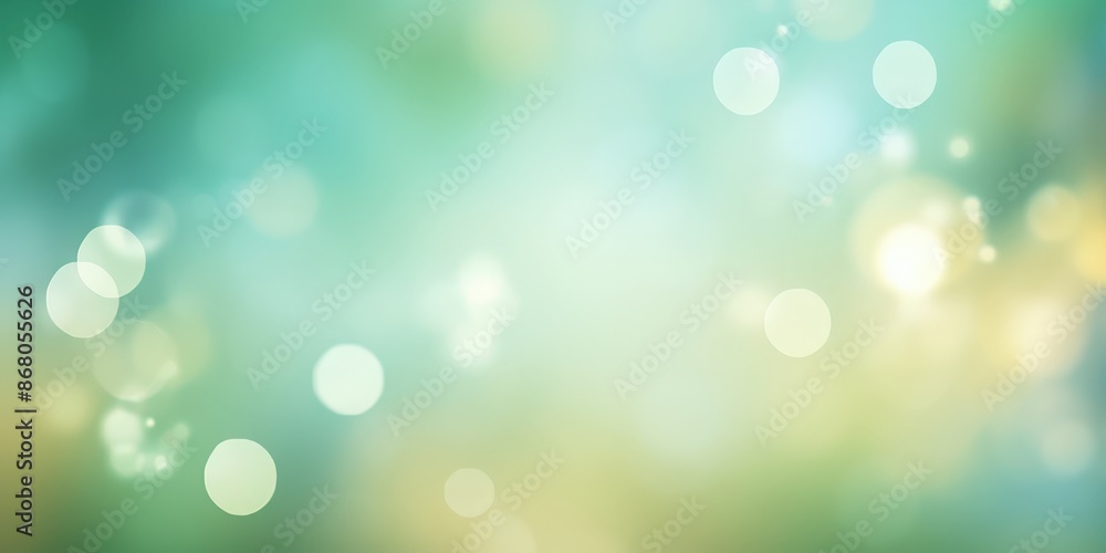 Naklejka premium Abstract Blurred Background with Green and Yellow Bokeh