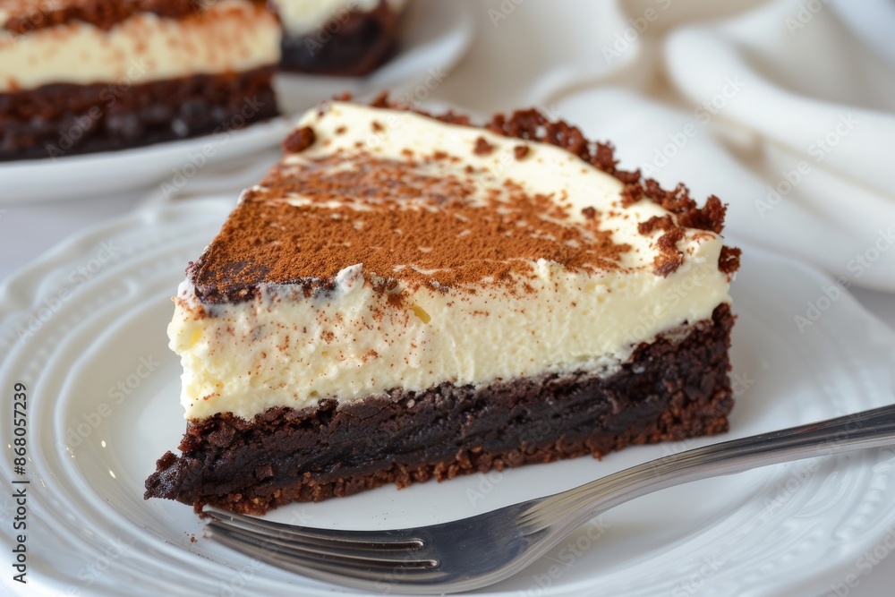 Slice of Chocolate Brownie Cheesecake Dessert Slice of Chocolate Brownie Cheesecake Dessert