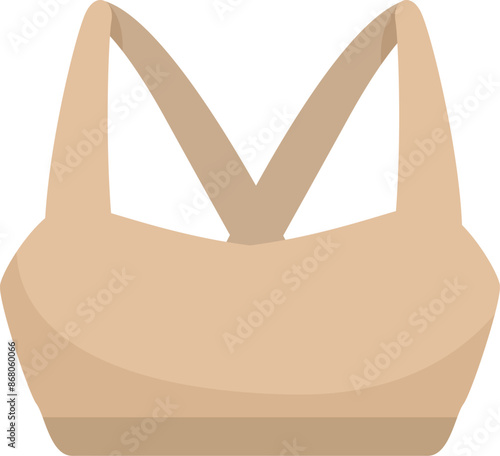 Beige sports bra designed to provide support and comfort during workouts and an active lifestyle