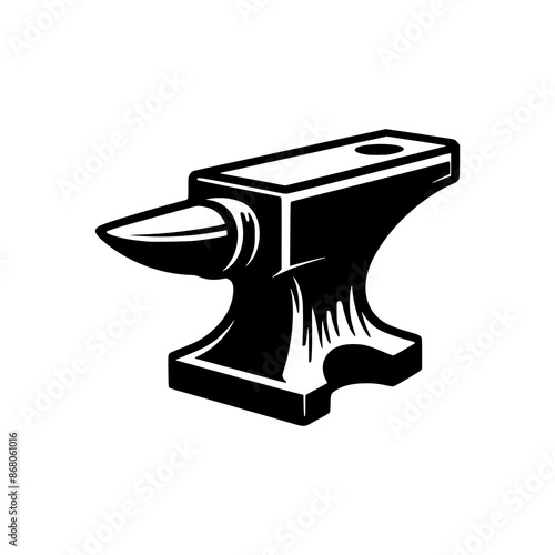 simple anvil steel blacksmith asset vector illustration template design