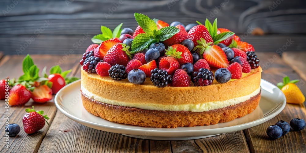 Fruit cake with assorted fresh berries for a colorful dessert , fruit, cake, berries, delicious, sweet, dessert Fruit cake with assorted fresh berries for a colorful dessert , fruit, cake, berries, delicious, sweet, dessert