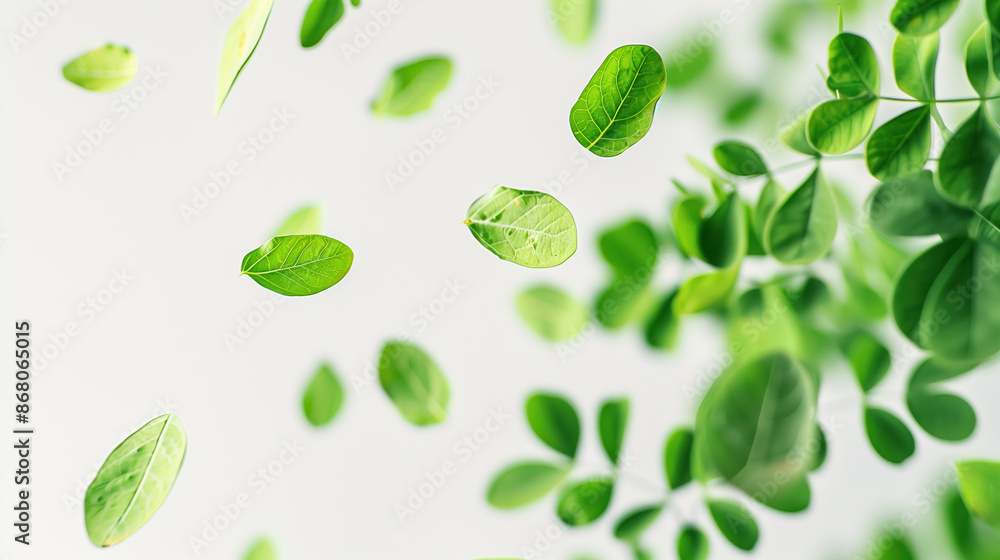 Organic Moringa Leaf Extract Supplement on Clean White Background with Natural Ingredients Organic Moringa Leaf Extract Supplement on Clean White Background with Natural Ingredients