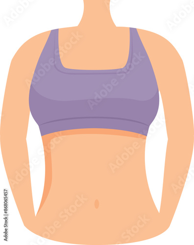 Woman body wearing purple top, healthy lifestyle and fitness concept