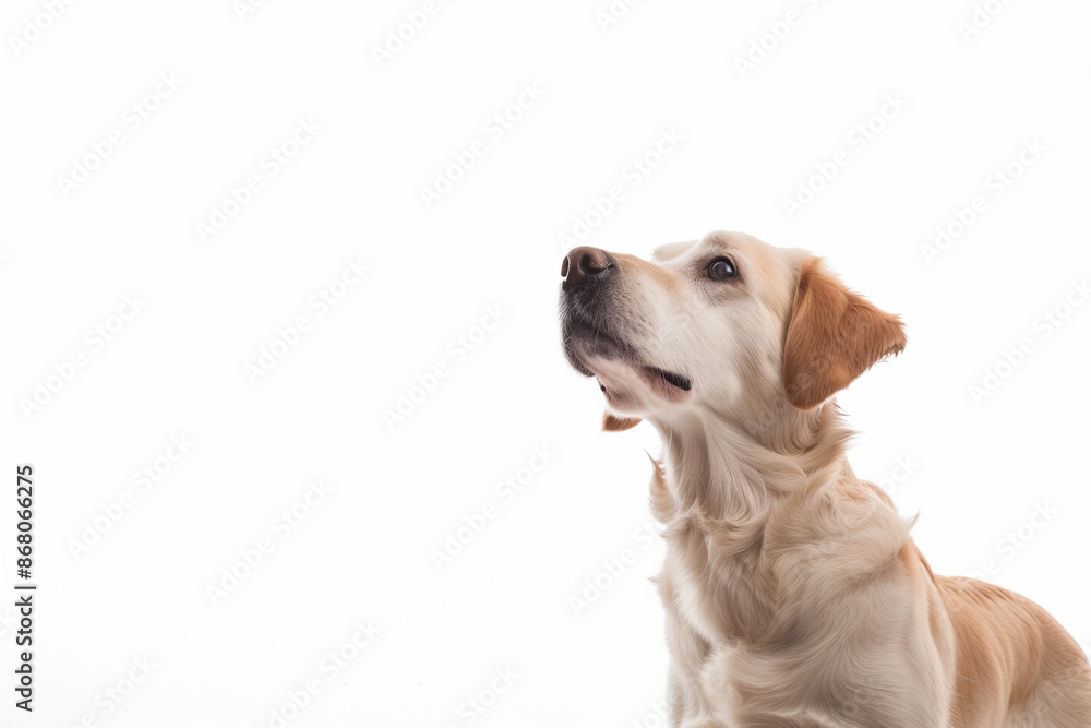 Dog on White Background with Space for Text Dog on White Background with Space for Text