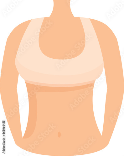 Woman body wearing sports bra fitness icon showing healthy lifestyle