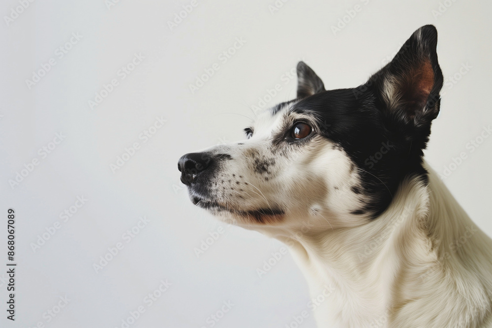 Dog on White Background with Space for Text Dog on White Background with Space for Text