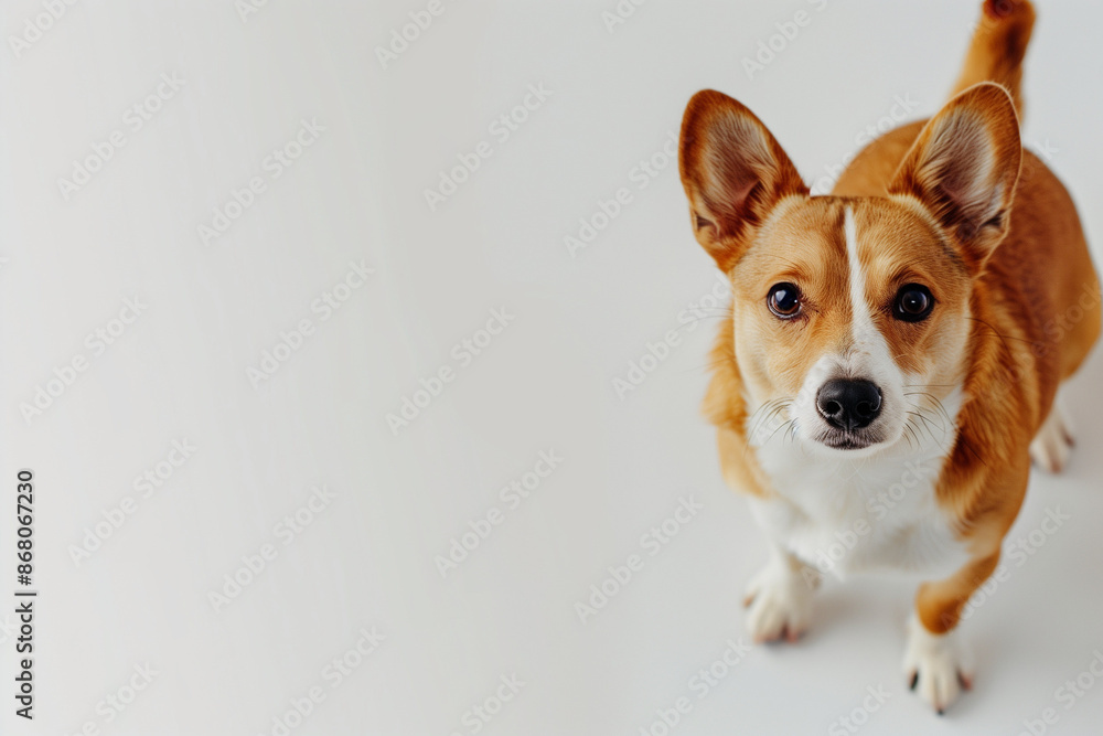 Dog on White Background with Space for Text Dog on White Background with Space for Text
