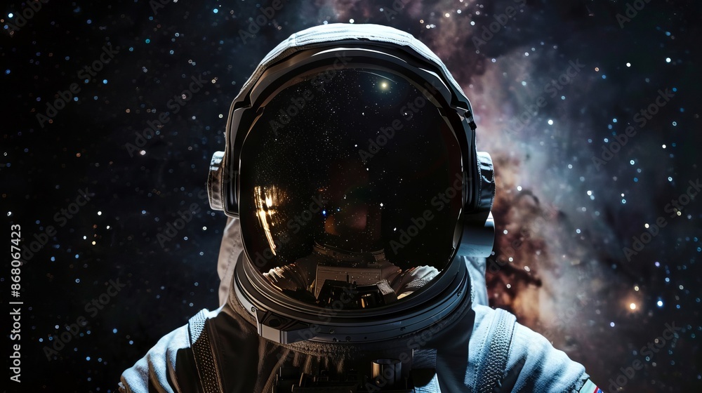 An astronaut in space with a starry background. An astronaut in space with a starry background.