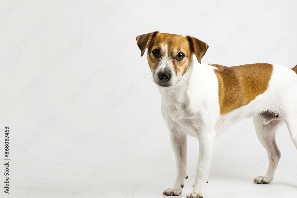 Dog on White Background with Space for Text Dog on White Background with Space for Text