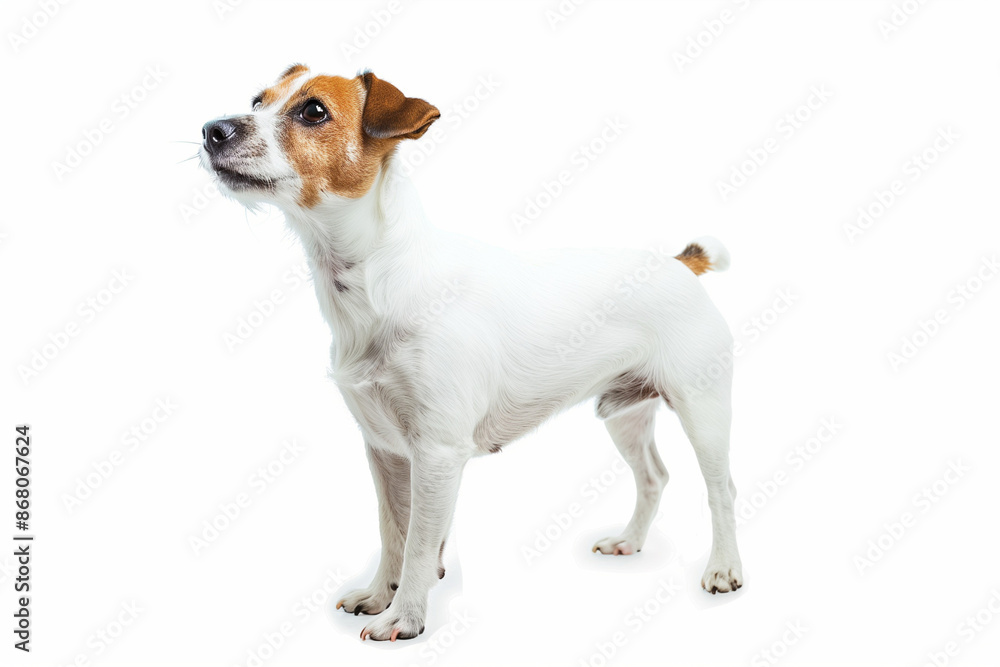 Dog on White Background with Space for Text Dog on White Background with Space for Text
