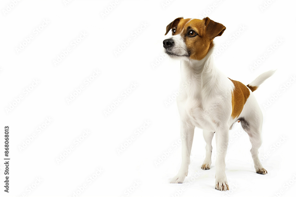 Dog on White Background with Space for Text Dog on White Background with Space for Text