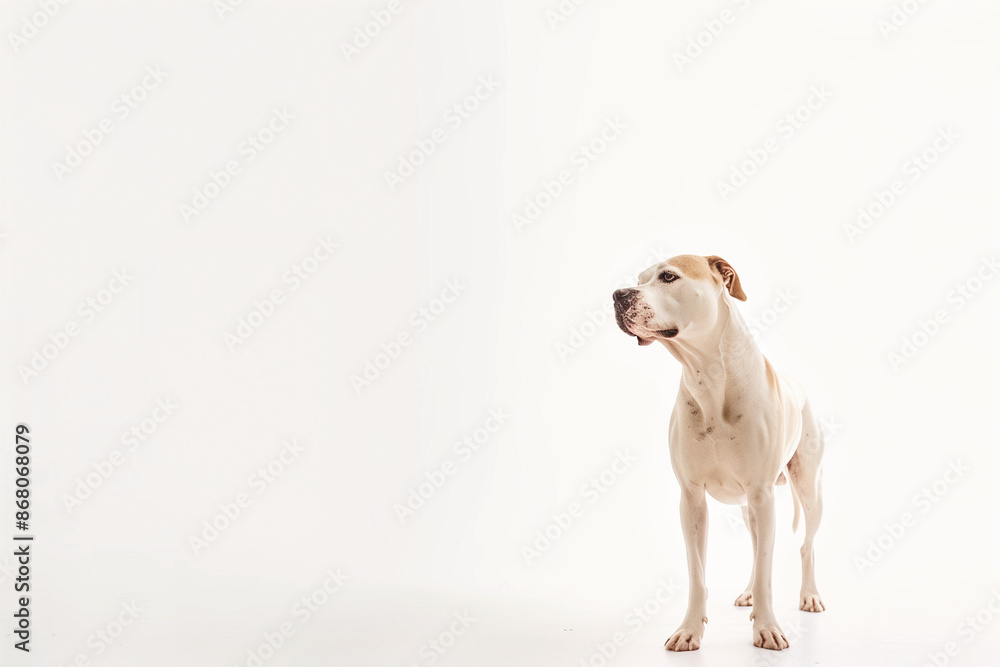 Dog on White Background with Space for Text Dog on White Background with Space for Text