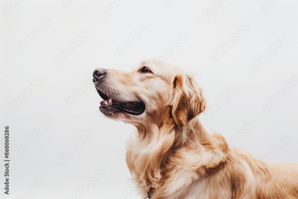 Dog on White Background with Space for Text Dog on White Background with Space for Text