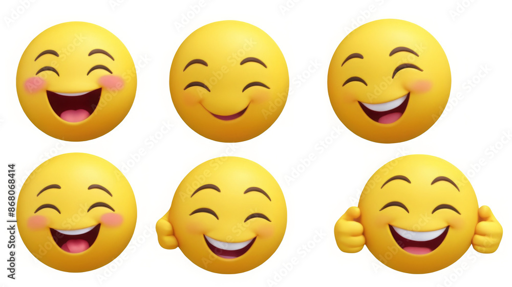 Fototapeta premium Cute winking emoji isolated on transparent background. 3D Rendering