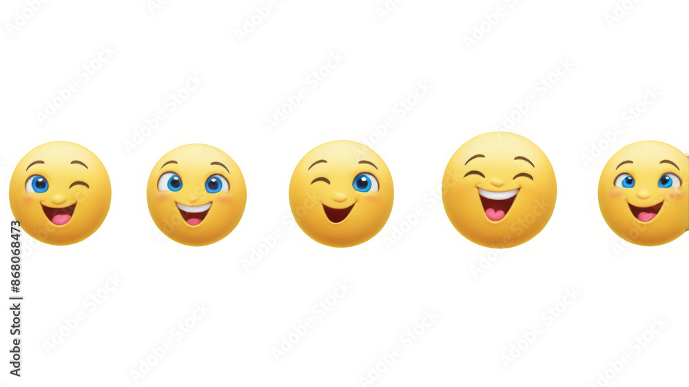 Cute winking emoji isolated on transparent background. 3D Rendering Cute winking emoji isolated on transparent background. 3D Rendering