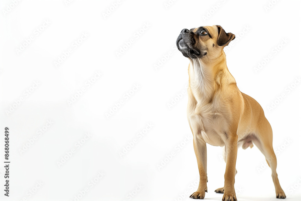 Dog on White Background with Space for Text Dog on White Background with Space for Text