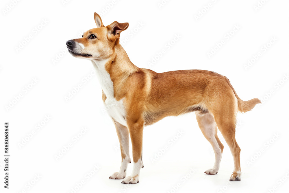 Dog on White Background with Space for Text Dog on White Background with Space for Text
