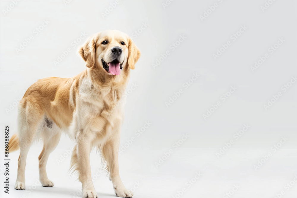 Dog on White Background with Space for Text Dog on White Background with Space for Text