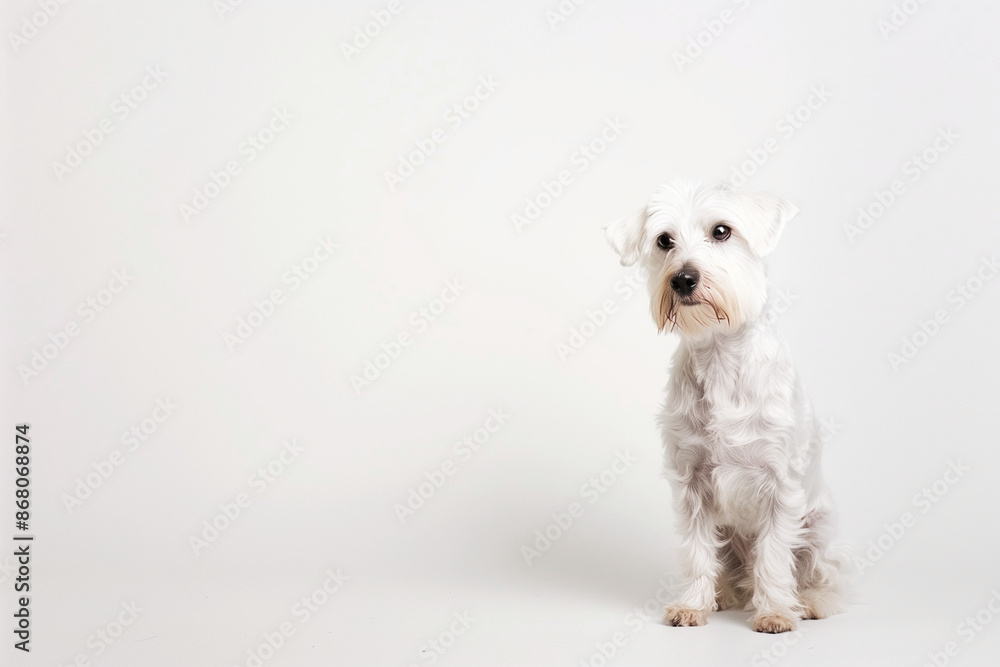 Dog on White Background with Space for Text Dog on White Background with Space for Text