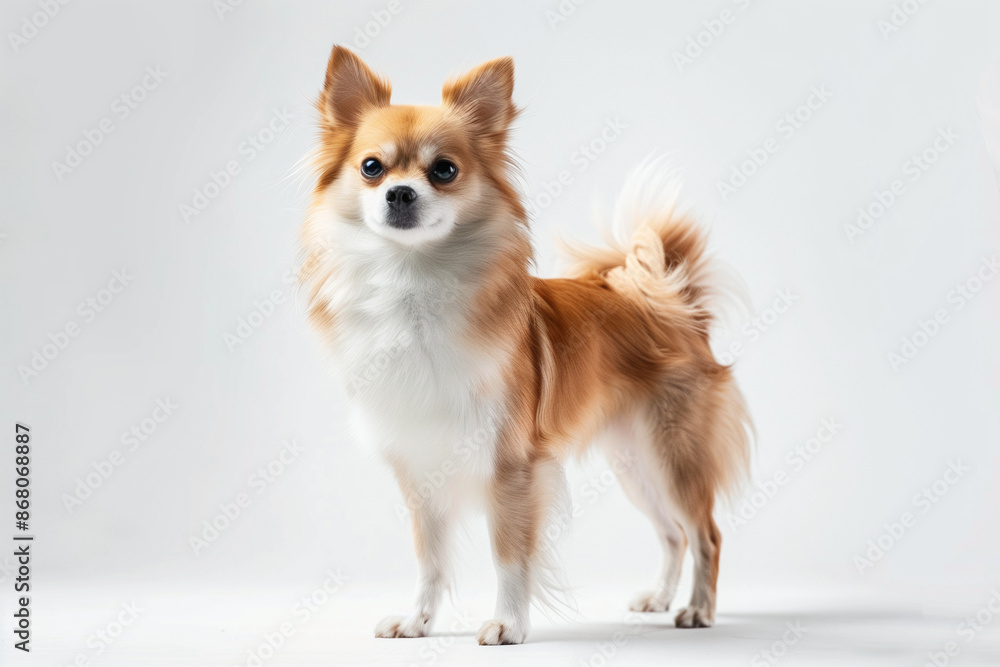 Dog on White Background with Space for Text Dog on White Background with Space for Text