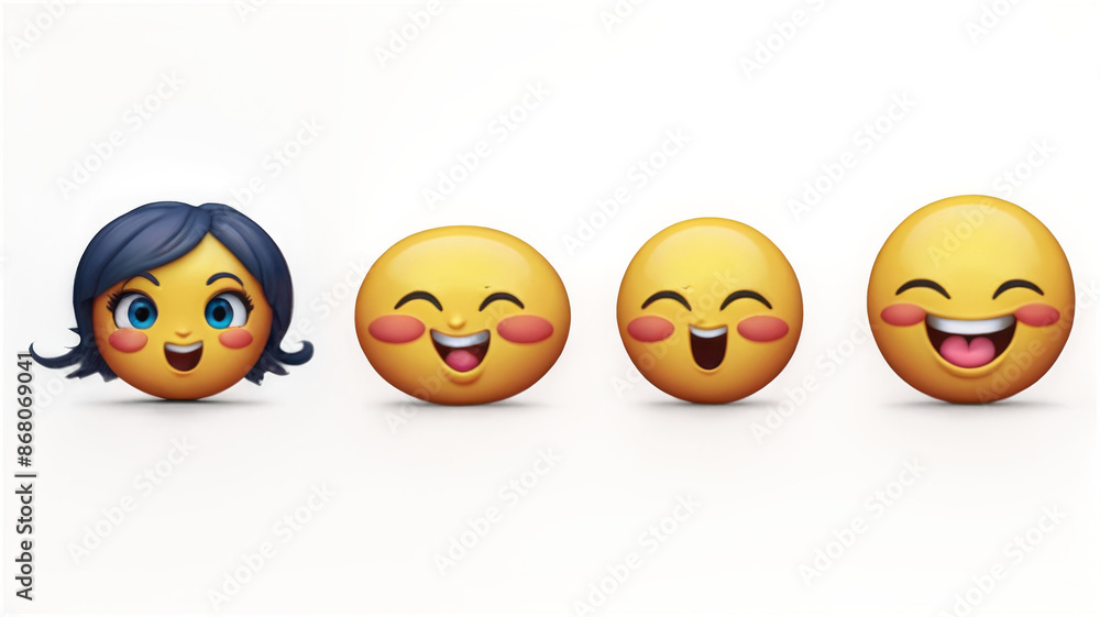 Cute winking emoji isolated on transparent background. 3D Rendering Cute winking emoji isolated on transparent background. 3D Rendering