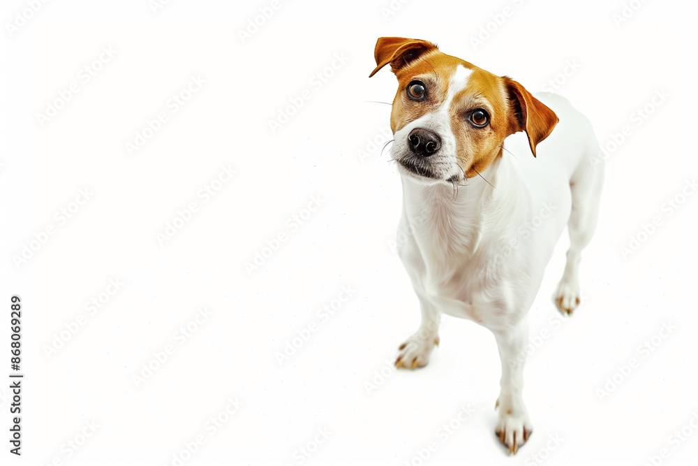 Dog on White Background with Space for Text Dog on White Background with Space for Text