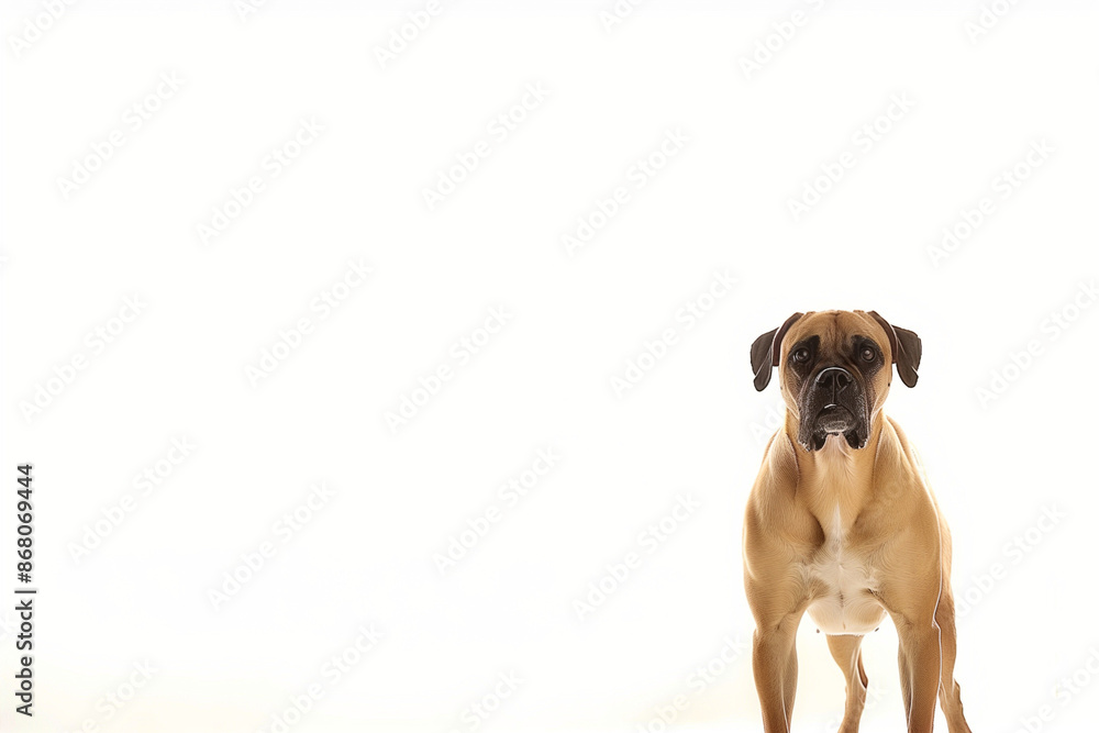 Dog on White Background with Space for Text Dog on White Background with Space for Text