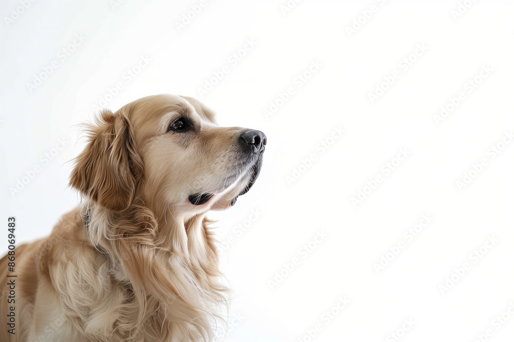 Dog on White Background with Space for Text Dog on White Background with Space for Text