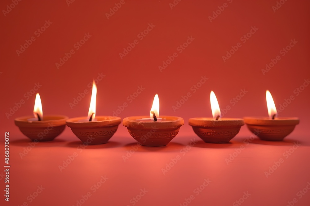 Row of candle lights and reflection Row of candle lights and reflection