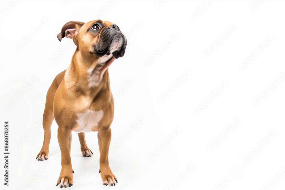 Dog on White Background with Space for Text Dog on White Background with Space for Text