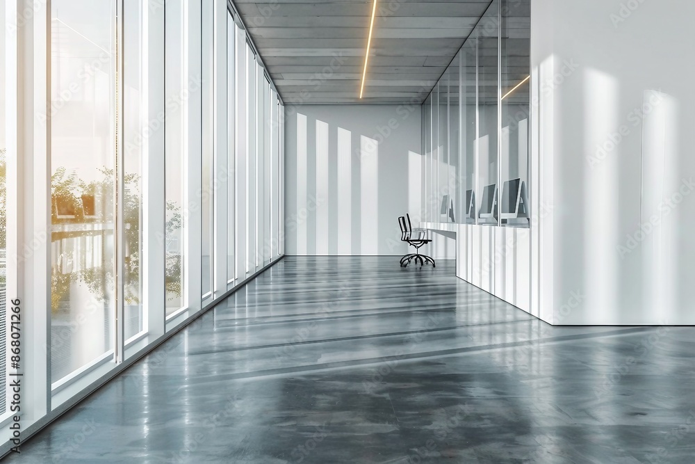 Fototapeta premium Office interior design background for video and design home office and empty office space background