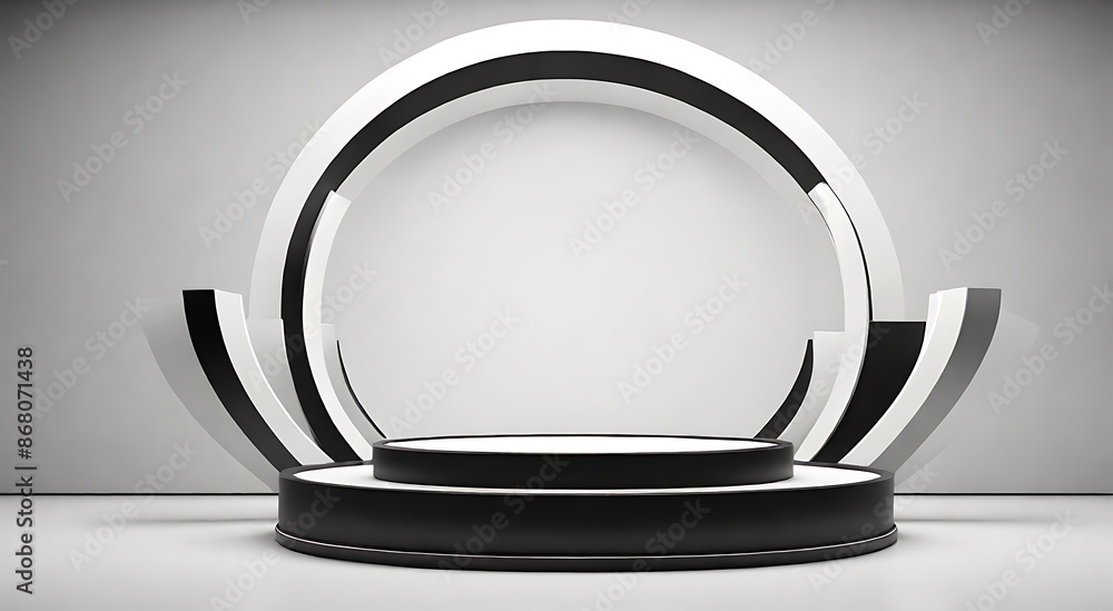 Circular podium in monochrome elegance. Black and white palette, sleek design. Classic, sophisticated lighting, plenty of space for elegant text overlays.
Circular podium in monochrome elegance. Black and white palette, sleek design. Classic, sophisticated lighting, plenty of space for elegant text overlays.