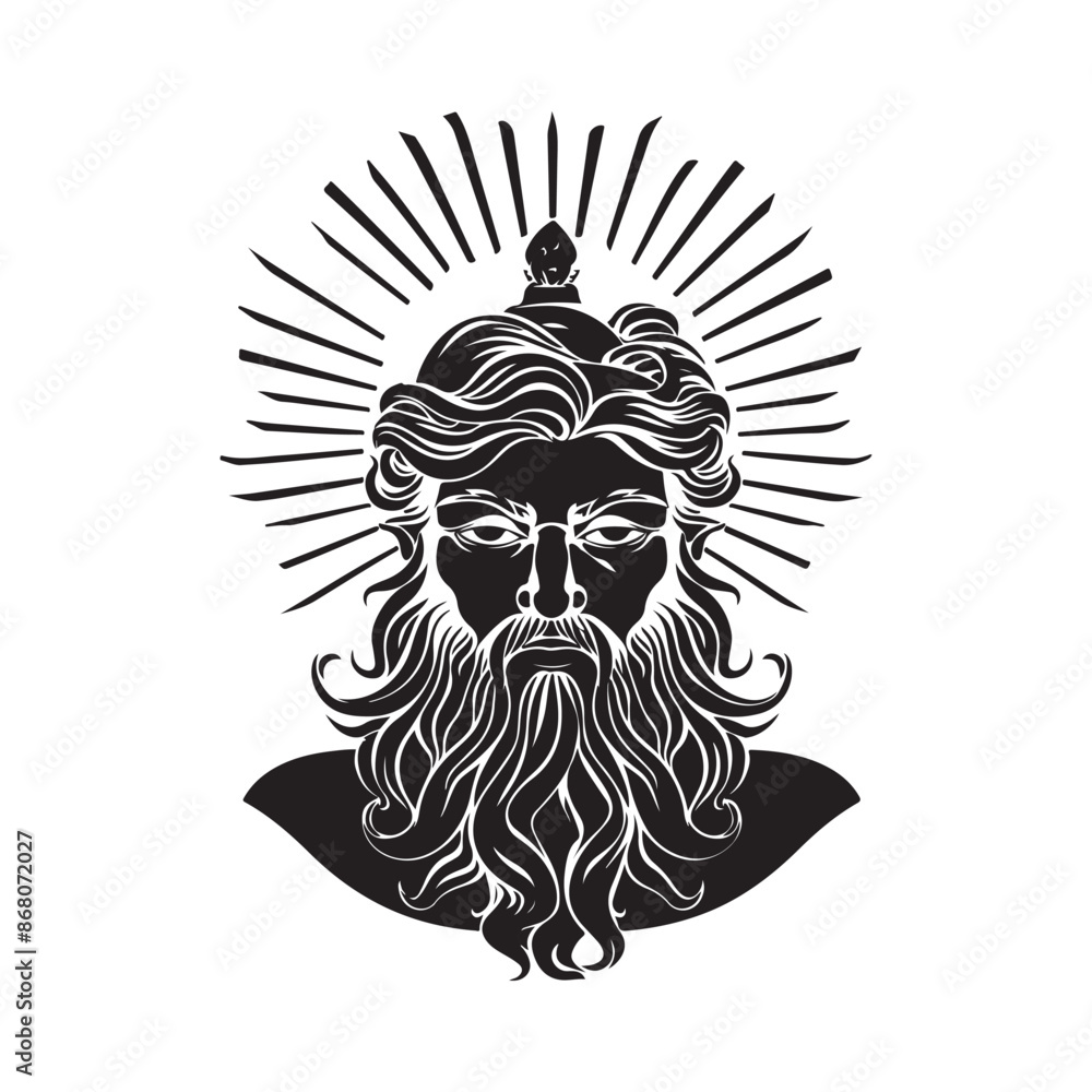 Helios God of sun Greek Mythology image Vector isolated on white background Helios God of sun Greek Mythology image Vector isolated on white background