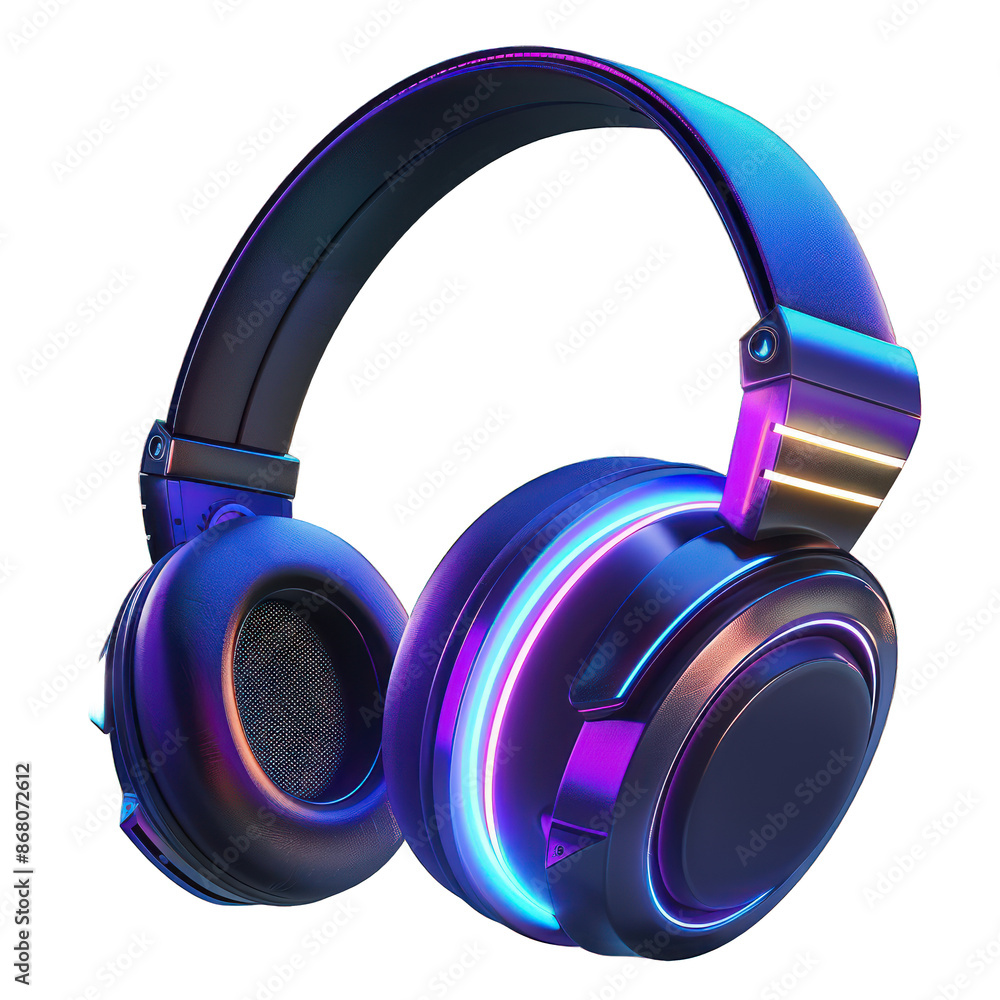 RGB Gaming headphones isolated on a white background RGB Gaming headphones isolated on a white background