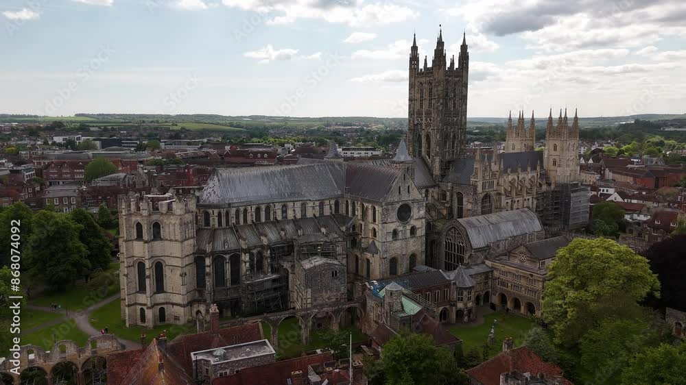 Flight around Canterbury Cathedral in United Kingdom - aerial drone photography Flight around Canterbury Cathedral in United Kingdom - aerial drone photography