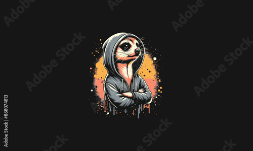 meerkat wearing jacket vector illustration design