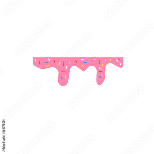 Melted Ice Cream Frame Border with colorful sprinkles