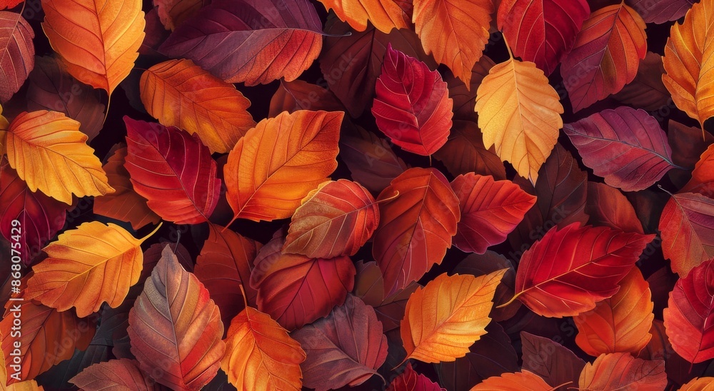 Autumn Leaves in a Vibrant Display of Red, Orange, and Yellow Hues Autumn Leaves in a Vibrant Display of Red, Orange, and Yellow Hues